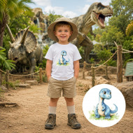 Dětské tričko bílé Baby dinosaurus