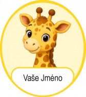 Nažehlovačka Žirafa se jménem k označení oblečení