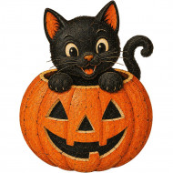 Nažehlovačka Halloweenské kotě v dýni