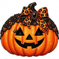 Nažehlovačka Halloweenská dýně s mašlí