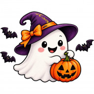 Nažehlovačka Roztomilý halloweenský duch s dýní