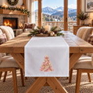Ubrus Vánoční stromek růžovo zlatý