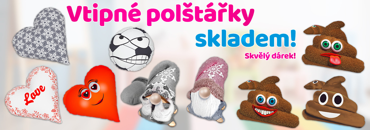 Vtipné polštářky skladem