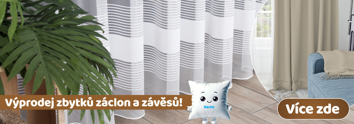 Výprodej zbytků záclon a závěsů